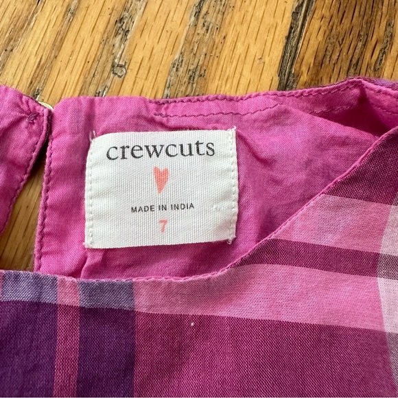 J Crew Crewcuts Puff Sleeve Dress in Plaid Size 7 - Picture 4 of 7